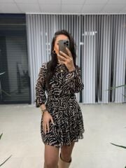 My Zebra Waist Draped Chiffon Dress