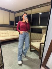 Kr 16483 Kayık Yaka Bordo Body