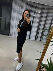 Ms Massi Şerit Detaylı Elbise