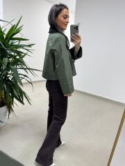 Ms 3765 Süet Yaka Haki Mont