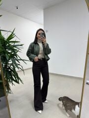 Ms 3765 Süet Yaka Haki Mont