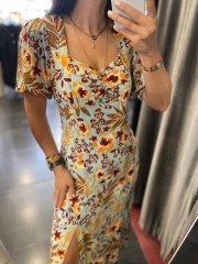Double slit green dress