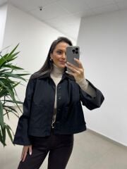 Ms 3765 Süet Yaka Siyah Mont