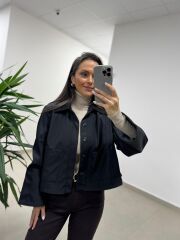 Ms 3765 Süet Yaka Siyah Mont