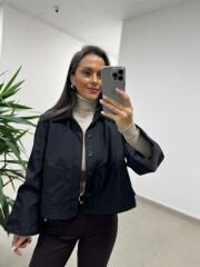 Ms 3765 Süet Yaka Siyah Mont