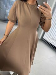 Dr 8342 Tasarım Vizon Modal Çan Elbise