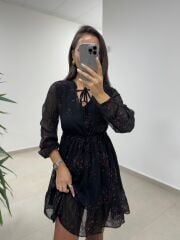 Bb 27262 Kırmızı Nakış Detaylı Şifon Elbise