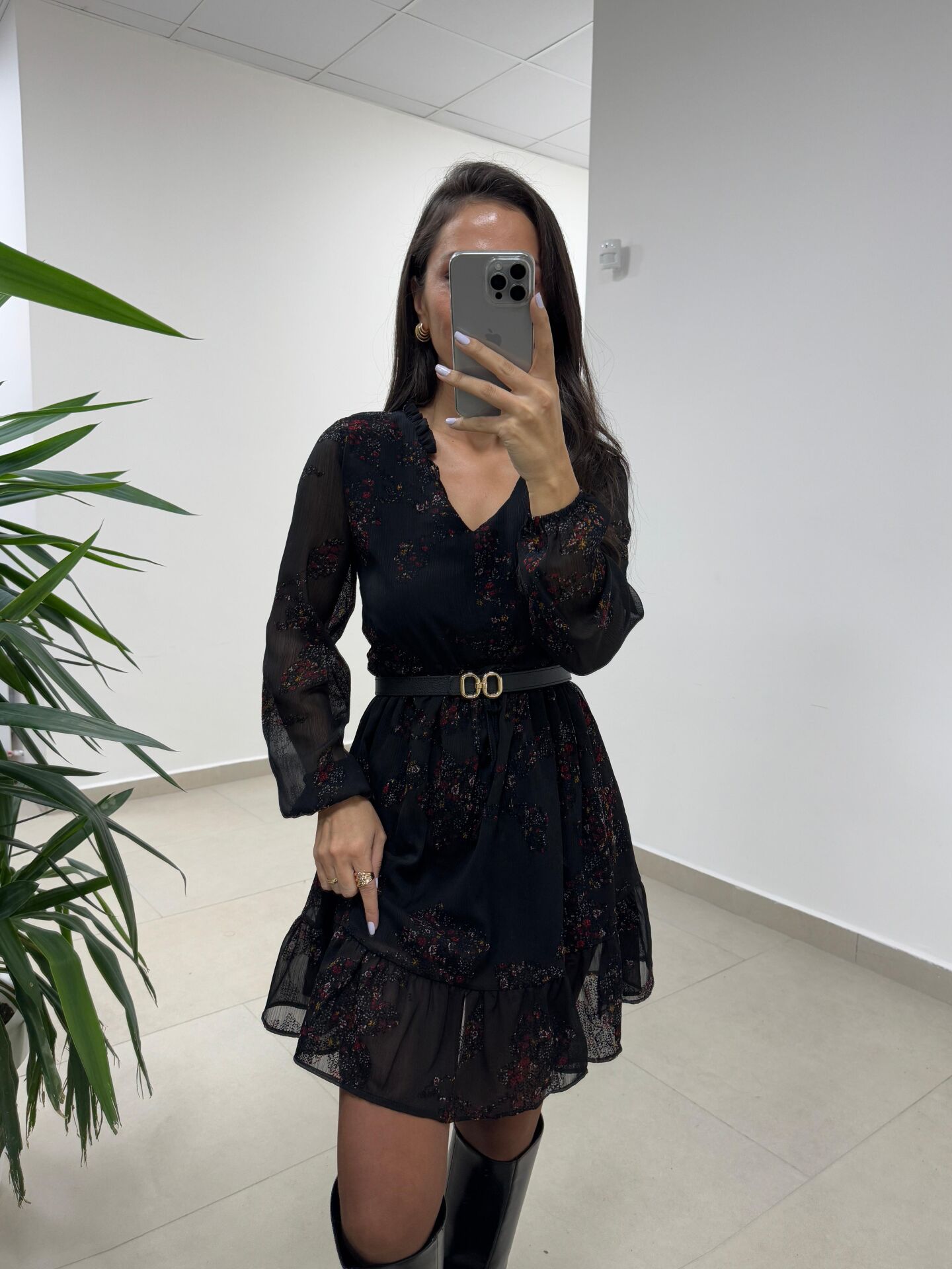 Bb 27262 Kırmızı Nakış Detaylı Şifon Elbise