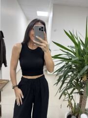 İv 7332 Siyah Fitilli Crop