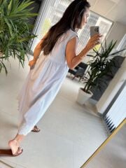 Cr 1400 Eteği Fistolu Pamuk Elbise