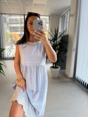 Cr 1400 Eteği Fistolu Pamuk Elbise