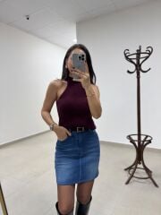 Qs 51131 Mavi Denim Etek