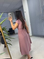 My 3440 Gülkurusu Kemerli Elbise