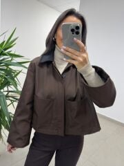 Ms 3765 Kadife Yaka A. Kahve Ceket