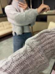 Gri Örgü Balıkçı Kazak