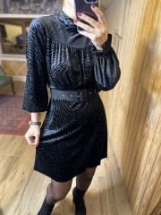 Jacquard velvet dress