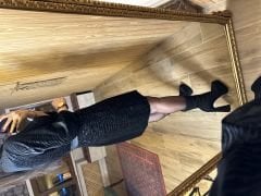 Jakarlı kadife elbise