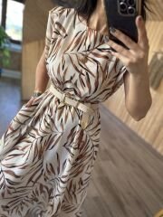 Altın Tokalı Taş Rengi Hoş Kemer