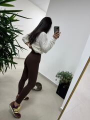 İb 4000 Kahve  Nano Fit Sporcu Tayt