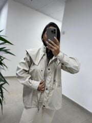 Art 3005 Taş Bel Büzgülü Trençkot