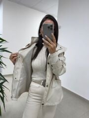 Art 3005 Taş Bel Büzgülü Trençkot