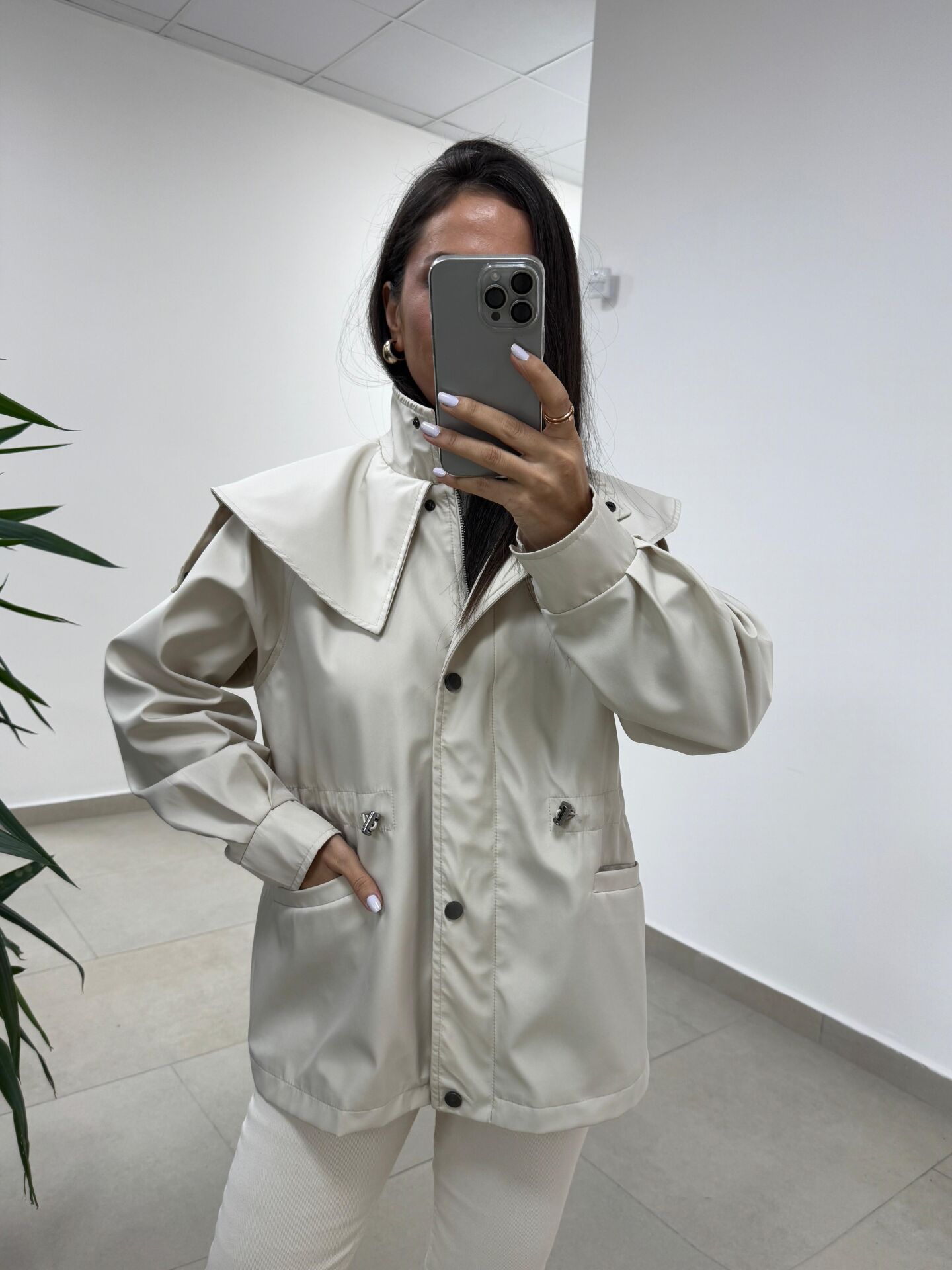 Art 3005 Taş Bel Büzgülü Trençkot