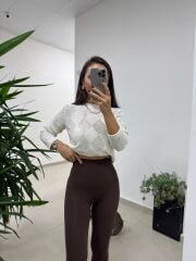 İb 4000 Kahve  Nano Fit Sporcu Tayt