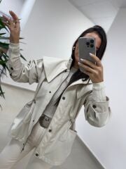 Art 3005 Taş Bel Büzgülü Trençkot