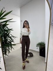 İb 4000 Kahve  Nano Fit Sporcu Tayt