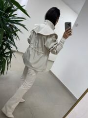 Art 3005 Taş Bel Büzgülü Trençkot