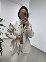 Art 3005 Taş Bel Büzgülü Trençkot