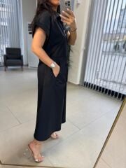 Dr 8264 Tasarım Kuşaklı Poplin Elbise
