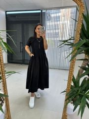 Black Dress with Dr Design Skirt and Poplin