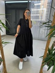 Black Dress with Dr Design Skirt and Poplin