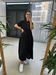 Black Dress with Dr Design Skirt and Poplin