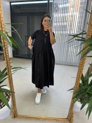 Black Dress with Dr Design Skirt and Poplin
