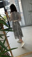 Snake Kemerli Şifon Elbise