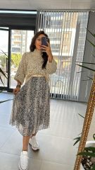 Snake Kemerli Şifon Elbise