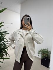 Sg Mevsimlik Vizon Kırçıllı Bej Mont