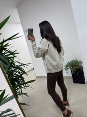 Sg Mevsimlik Vizon Kırçıllı Bej Mont