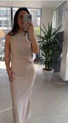 My 3714 Taş Drapeli Kalem Elbise