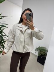 Sg Mevsimlik Vizon Kırçıllı Bej Mont