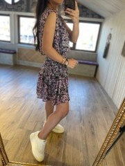 Orj purple floral chiffon