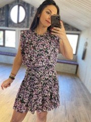 Orj purple floral chiffon