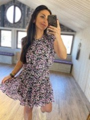 Orj purple floral chiffon
