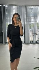 Mc Volan Detaylı Siyah Elbise