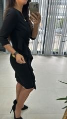 Mc Volan Detaylı Siyah Elbise