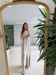 Fp 3304 Premium Kolsuz Vizon Liyosel Elbise