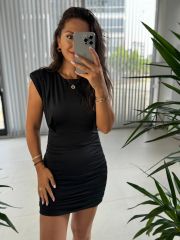 Sg Vatkalı Siyah Elbise