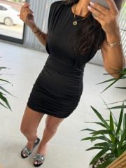 Sg Vatkalı Siyah Elbise